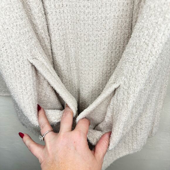 Barefoot Dreams Cozy Chic Lite Coastal Soft Knit Bisque Cardigan Sweater Medium - Picture 6 of 14